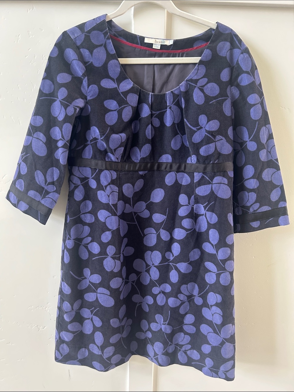 Boden Black Purple Corduroy Dress Tunic 10P
